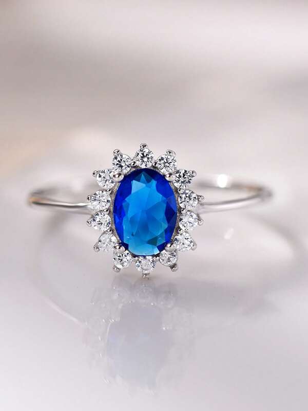 خاتم من الفضة الإسترليني عيار 925 مزين بزركونيا مكعبة اصطناعية، أنيق ومتعدد الاستخدامات للنساء، مناسب للارتداء اليومي والحفلات