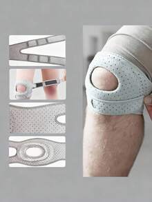 1 件可调节弹性髌骨护膝，用于缓解膝盖不适，膝盖压缩套护膝，男女健身护膝，适用于篮球、网球、健身、跑步，膝盖以上 10 厘米/4 英寸，周长：30-56 厘米/12-22 英寸，黑色/灰色健身配件护膝 - 彩色 - 查看 8