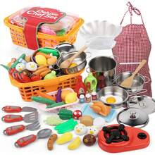 ¡RecomendadoJuguete de Cocina con Utensilios, Olla de Sopa y Cocina a Gas, Cubiertos, Cesta de la Compra - Regalo de Aprendizaje para Niñas y Niños Mayores de 3 Años¡Top de Temporada - 1 - Ver 10