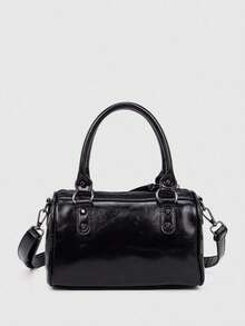 Vintage Punk Mechanical Style Large Capacity Office PU Leather Women Handbag, Shoulder Bag/Underarm Bag, New Women Tote Bag , Punk - Black - View 4