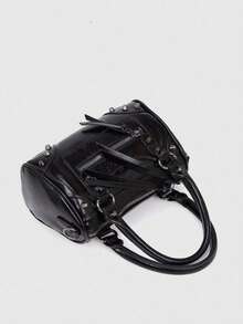 Vintage Punk Mechanical Style Large Capacity Office PU Leather Women Handbag, Shoulder Bag/Underarm Bag, New Women Tote Bag , Punk - Black - View 6