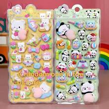 Colorful Unicorn 3D Stickers, Cute Pibara Rabbit Squeeze Stress Relief Stickers, Cartoon Animal Decorative Stickers For Scrapbooking, DIY