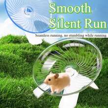 Rueda de ejercicio silenciosa para hámster - Diseño de platillo volador giratorio ultra silencioso para ratones, erizos, mascota pequeña segura y cómoda - Blanco - Ver 1