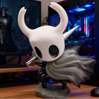 2025年空洞骑士骑士战斗场景人偶 - 还原游戏造型的钉子武器和动态冲刺姿势 | 手工涂装精细场景模型 | 游戏桌面/收藏架装饰 | 独立游戏玩家和空洞骑士粉丝的理想礼物