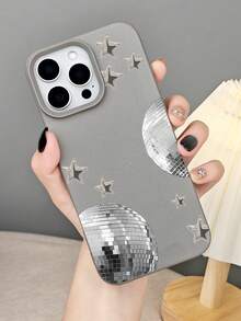 GALLAPLE Retro Disco Star Phone Case Y2K Style Shiny Pattern Drop-Proof Shockproof Scratch-Resistant Protective Cover  Compatible With Iphone 17Promax/17Pro/17AIR/17/16Promax/16Pro/16Plus/16/15Promax/15Pro/15Plus/15/14Promax/14Pro/14Plus/14/13Promax/13Pro/13/12Promax/12Pro/12/11Promax/11Pro/11/XSMAX/X/XS - Grey - View 12