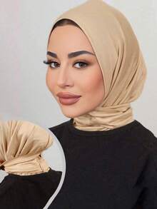 1件装女士便捷系结穆斯林头巾，运动头巾 - 彩色 - 查看 6