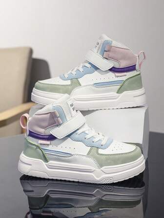 1 Pair Fashion Children's Sports Shoes, Easy Hook And Loop Slip-On Lightweight Breathable Running Shoes, Soft Sole Lightweight Unisex Kids School/Casual Wear