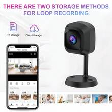 1个装升级版安全摄像头，1080P迷你保姆摄像头，带夜视功能，WiFi室内摄像头，超长续航，移动侦测，远程查看，无线安防摄像头