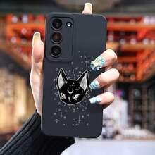 Funda de Teléfono de Gato Negro Misterioso, Adecuada para Samsung Galaxy S24 Ultra/S23+/S22/S21 Series, Resistente a Impactos, Antideslizante, Ligera, Diseño Nuevo y de Moda, Funda Protectora Suave de TPU de Alta Calidad. - Colores mixtos - Ver 6