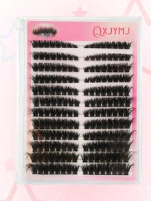192pcs 100D Mixed Color Cluster Lashes, 0.07mm Thickness, D Curl, Soft Material, Easy Application, Perfect For Beginners, Ideal For Special Occasions - D - 查看 6