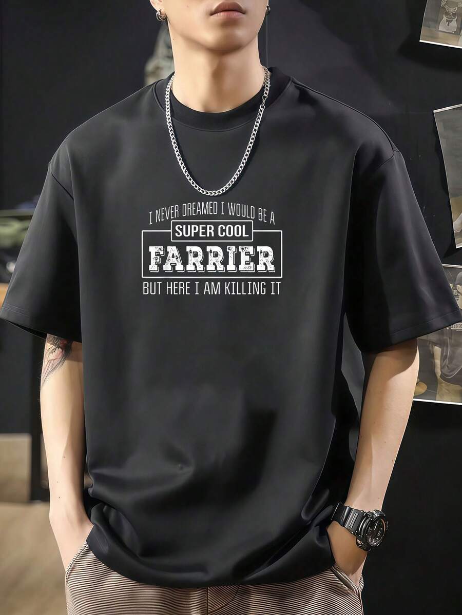 Camiseta divertida de regalo de herrador Camiseta de manga corta de algodón de 220 g, impresión por una cara - Negro - Ver 1