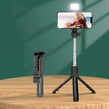Palo de Selfie trípode telescópico de viaje soporte de teléfono portátil [700mm] trípode de teléfono extensible remoto Bluetooth - Negro - Ver 4
