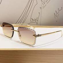 1副男女通用无框方形休闲时尚眼镜 - 彩色 - 查看 17