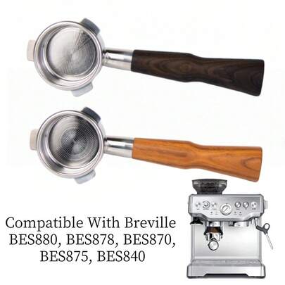 54mm Bottomless Portafilter Handle Compatible With Breville Espresso Machines, Stainless Steel Filter Basket Breville Handle Accessories