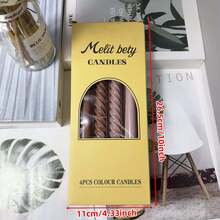 10-Inch, 4pcs Set Colorful Cone Candles, Rainbow Spiral Candle Sticks, Unscented Soft Toned Candles, Unscented Smokeless Spiral Candle Holders, Suitable For Weddings, Holidays, Parties, Home Decor (Autumn Colors) - Multicolor - View 11