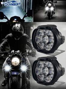 GLANBERT 2个摩托车LED灯装饰灯辅助灯，9颗LED灯珠，适用于多种车型