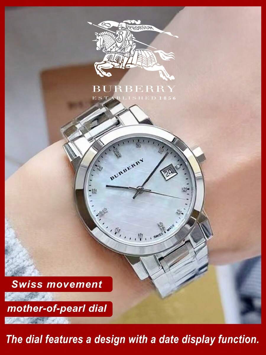 Burberry The City Silver Dial Silver Steel Strap Watch for Women - 銀色 - 查看 1