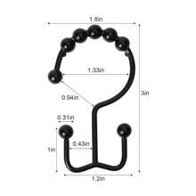 Shower Curtain Hooks,Sturdy Stainless Steel Double Sided Shower Hooks Rings For Bathroom Shower Curtain Rods Curtains Set Of 15 Hooks - Matte Black - Black - View 2