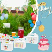 Tomnk 48 Pack White Party Favor Treat Boxes, Candy Boxes, Gable Gift Boxes With Handles For Birthday, Wedding, Mother's Day Gift Boxes - 白色 - 查看 5