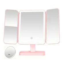LED Tri-Fold Makeup Mirror With 3X/2X Magnification - Touch, 70 LEDs, Adjustable Brightness, USB/Battery Powered, Bottom Tray Storage, Foldable Triple-Fold Design, Suitable For Travel And Family Use - Ideal Ladies' Gift For Christmas, Valentine's Day, Mother's Day Thanksgiving,Graduation Season Gift - Multicolor - View 16