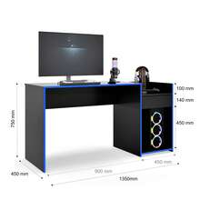 Eros Gaming Desk With Drawer – Computer Table - 藍色 - 查看 5