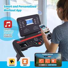 3.5HP Negro Caminadora Plegable con Inclinación y Monitor de Ritmo Cardíaco Banda Ancha 48"x18" para Ejercicio en Casa u Oficina - Negro - Ver 2