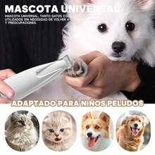 DOTOTO Electrico Clipper para Perros y GatosCortapelo para Mascotas con luz LED IPX7 impermeable Cortapelos con luz LED y Peine para Mascotas - blanco - Ver 2