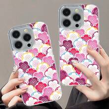 Funda Magnética Transparente para Teléfono Compatible con Apple  Serie 11/12/13/14/15/16/17 Protectora a Prueba de Golpes Resistente a Arañazos Patrón Duradero - Colores mixtos - Ver 4