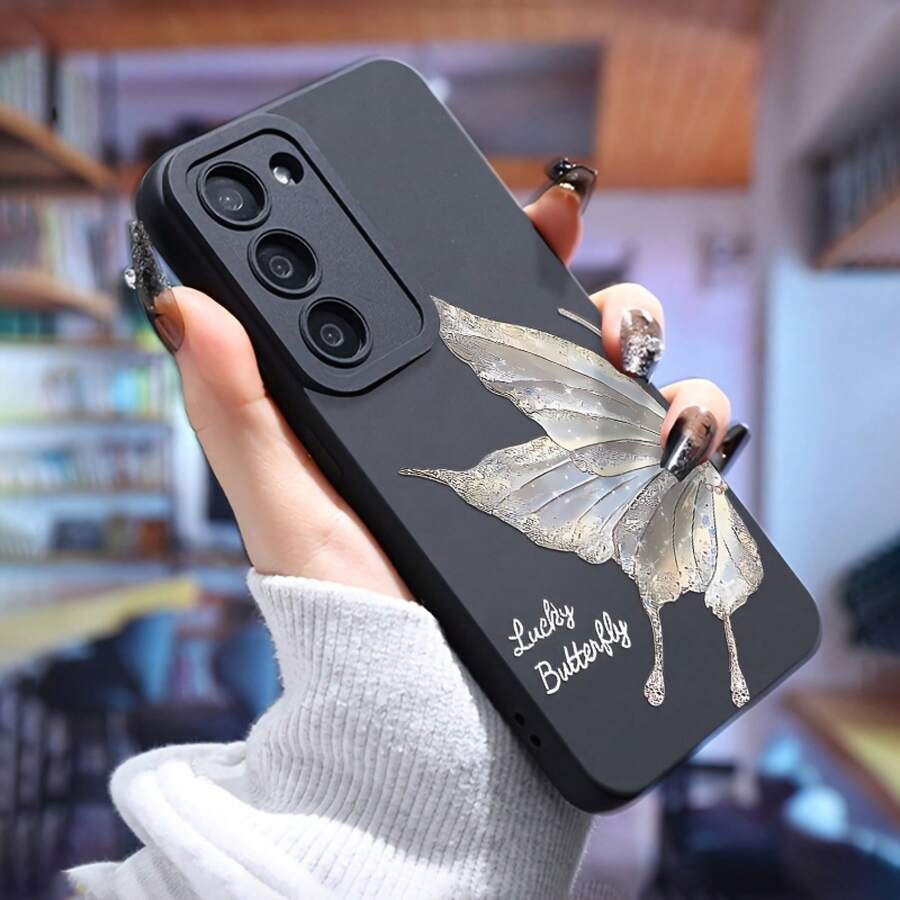Funda de mariposa texturizada para Samsung Galaxy S25 Ultra/S24 PLUS/S23+/S22/S21 Series, a prueba de golpes y antideslizante, ligera, nuevo diseño de moda, funda protectora de TPU de alta calidad, agarre antideslizante, funda protectora a prueba de golpes, carcasa hermosa, funda de teléfono a la moda, material duradero, cubierta protectora flexible, cubierta protectora a prueba de golpes, para entusiastas de la tecnología, entusiastas de la moda - Colores mixtos - Ver 1