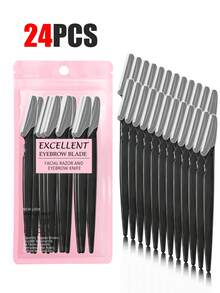 30pcs Exquisite Bagged Men's And Women's Facial Razors, Eyebrow Trimmers And Facial Hair Removers, Facial Hair Removal, Men's And Women's Facial Razors, Hair Trimming Tools, With Precision Sleeves, Hair Removers, Eyebrow Trimmers, Easy To Carry For Travel 1/3/6/12/24pcs (Pink)