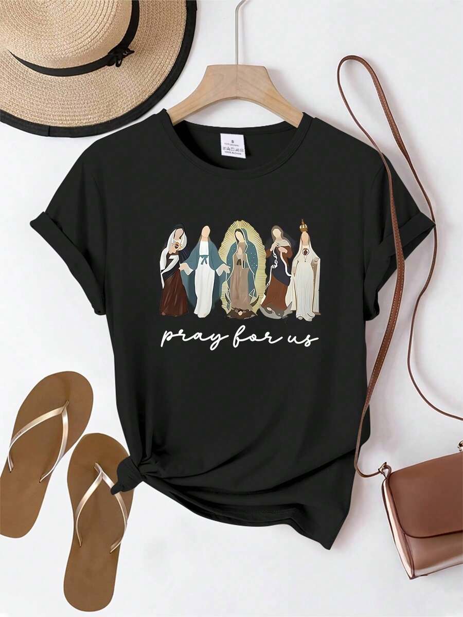 Camiseta 100% algodón de Cuello Redondo con Estampado Floral para Mujer FLOWERS - Ajuste Relajado Manga Corta, Blusa Casual Transpirable de Primavera Verano con Diseño Botánico Vibrante, Lavable en Máquina
