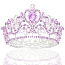 CIEHER Purple Small Crown For FFgirls Cake Topper Mini Crown FFgirls Princess Tiara Birthday Crown Purple Cake Toppers Flower Decorations{Inchcolor_nameinch:InchPurpleinch} - Purple - 查看 1