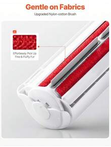 Pet Hair Remover SelfCleaning Lint Roller With Base Reusable For Dogs And Cats Furniture And Carpet Red, Pet Drum Type Hair Removal Brush, Tearable, Washable, Sticky, Roller Sticky Brush, Clothes Hair Remover, Scraper, Sticky, Roller Brush - Đỏ - Xem 7