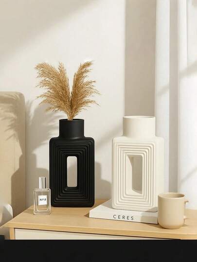 Minimalist High-End Hollow Line Flower Vase Decor, Suitable For Living Room, Dining Room, Office Desk, Wedding Decoration, Housewarming Gift, Ideal For Valentine's Day Gift To Your Loved One