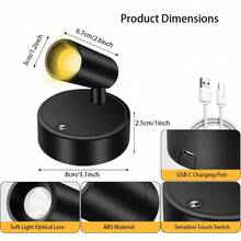 1 Stück Fernbedienungsanzeige Licht, USB aufladbarer Scheinwerfer, magnetisch verstellbare Wandleuchte, energiesparende abnehmbare Wandleuchte, Knopfsteuerung und Lithium-Akku geeignet für Flure, Eingänge und Außenbeleuchtung