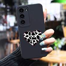 Patrón de Leopardo Corazón, Adecuado para Fundas de Teléfono de la Serie  Galaxy S25 Ultra/S24 PLUS/S23+/S22/S21, Resistente a Impactos y Antideslizante, Ligero, Nuevo Diseño de  de Moda, Funda Protectora de TPU de Alta Calidad, Funda de Uso Diario, Funda Protectora Resistente a Impactos, Accesorios de Moda, Funda de Teléfono de Moda, Resistente a Impactos, Carcasa Flexible, Funda Suave, Entusiastas de la Moda, Usuarios de Smartphones - Colores mixtos - Ver 4