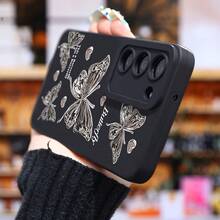 Esta funda de teléfono de mariposa de metal frío en forma de corazón es perfecta para teléfonos de la serie  Galaxy S25 Ultra/S24 PLUS/S23+/S22/S21, con diseño de absorción de impactos, antideslizante, ligero y de nuevo estilo moderno, hecha de material TPU de alta calidad para una protección suave. - Colores mixtos - Ver 7