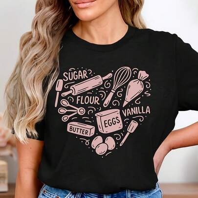 Baking IngredienT-S Shirt, Funny Baking Lover T-Shirt, S-UGAr Flour Eggs Butter Vanilla T-EE, Cute Baker Gift, Kitchen Humor Shirt, Baking T-EE220g M-en's Cotton T-Shirt - Heavyweight All-Purpose T-ShirT-Suitable for all people, whether woM-en or M-enhigh-quality durable fabric suitable for all seans,ft to the touch but built to lastBreathabletops woM.en fall outfiT.S for woM.en vaC.Ation outfiT.S woM.en halloween costume