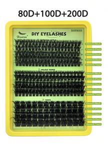 160 sợi mi giả D Curl, độ dày 10-18mm, dạng chùm mi hỗn hợp 80D+100D+200D, 3 kiểu dáng: mi giả dạng chùm, mi mắt mèo, mi nối dày, mi nối phân đoạn. Quà tặng dành cho phụ nữ và bé gái. - D - Xem 8
