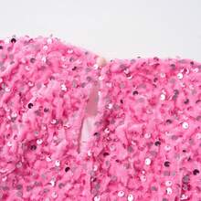 LONTAKIDS Toddler Girls Sequin Dress Sparkly Gown Party Dresses Little Kids A-Line Velvet Dress - 粉色 - 查看 5