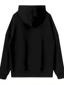 Flaming "Autism" Skeleton With Dual Guns Graphic Print Novelty Heavyweight Polyester Hoodie Sweatshirt For Men And Women - 黑色 - 查看 2