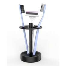 Black Toothbrush Holder Stand For Bathroom, Small Tooth Brush Holder Organizer Storage Caddy For , Modern Cute Vanity Countertop Accessories Decor For Farmhouse Dorm{Inchcolorinch:InchBlackinch} - 黑色 - 查看 1