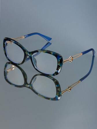 แว่นตาที่ไม่ต้องมีใบสั่งแพทย์ทรงวงรีโลหะย้อนยุคแฟชั่นใหม่ ใช้งานได้หลากหลายสำหรับใส่ในชีวิตประจำวัน, ปาร์ตี้, วันหยุด, โอกาสทางธุรกิจ