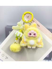 NEW Bowknot Style Flocking The Cute Big Ear Doll Cartoon Polychrome Key Chain Anime Resin Material The Big Ear 3D Doll Bag Pendant Key Fob Party Small Gifts