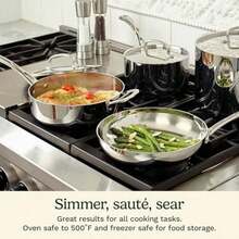 Cuisinart - Cacerola con tapa, sartén antiadherentes para crepas, Plateado, , 1(13 piezas Juego de utensilios de cocina) - Tipo 1 - Ver 2