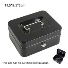 1pc Creative Portable Metal Key Lock Storage Box, Money Box, Adult Piggy Bank, Coin Bank, Cash Box, Cash Register (Random With Or Without Cardboard) - Multicolor - View 13