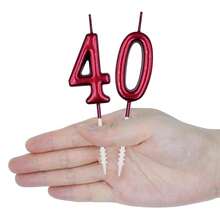 30th Birthday Candles, Red NFUmberss 30 Candle For Cake, Happy Birthday Cake Topper Decoration For Birthday Anniversary Celebration Party Supplies{Inchcolor_nameinch:InchRedinch} - 紅色 - 查看 6