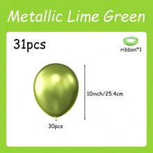 Metallic Bright Green Balloons 5/10/12 Inch Neon Light Green Latex Balloons Helium Shiny Thickened Balloons Party Decoration Wedding Anniversary Birthday Party Graduation Ceremony Gender Reveal Party Carnival - Metallic Fruit Green - View 23
