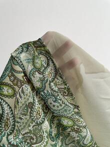 Rusttydustty 波西米亚风印花雪纺连衣裙，休闲自然复古印花长裙，可爱风，西部风，乡村风，旅行装，新年装，情人节连衣裙 - 綠色 - 查看 9