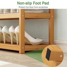 5 TierWooden Shoe Rack Shoe Cabinet MultiLayer With Round Handle Space Storage Rack Suitable For Kitchen Household Living Room Entrancee 100x25x90cm - As Pic - View 6